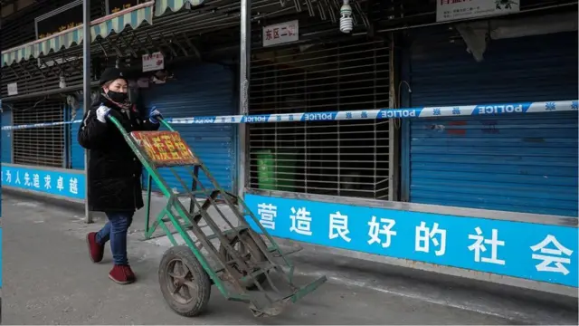 根据世界卫生组织（WHO），肺炎疫情暴发是始于该海鲜市场，并可能在人类之间传播之前，已经先从活体动物传播给人类宿主，这是针对疫情最有可能之假设。