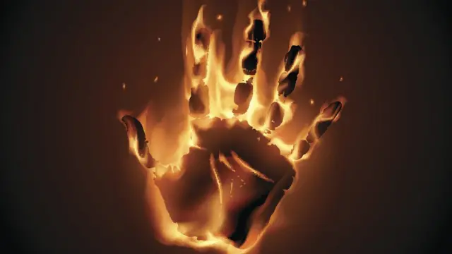 Рука в огне.