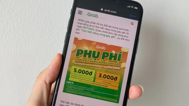 Grab phụ thu phí nắng nóng
