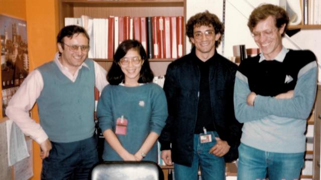 Liu Lin com cientistas brasileiros