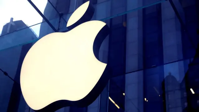 The Apple Inc logo is seen hanging at the entrance to the Apple store on 5th Avenue in Manhattan, New York, U.S., October 16, 2019