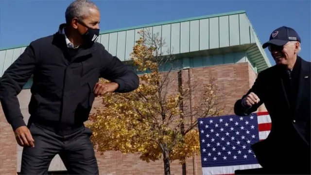 Barack Obama na Joe Biden wakati wa kampeni za mwaka 2020