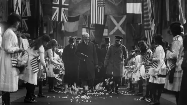 ১৯১৮ সালে যুক্তরাজ্য সফরে উড্রো উইলসন