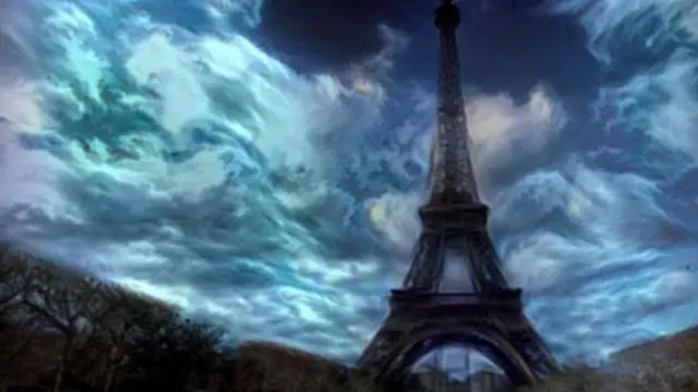 Imagen distorsionada de la Torre Eiffel