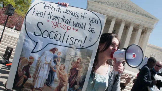 протестующая в поддержку закона