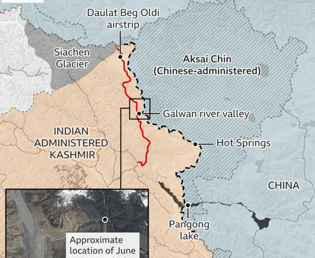 Disputed China-India border map
