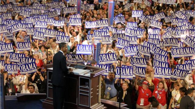 Barack Obama durante la Convención Demócrata de 2004.
