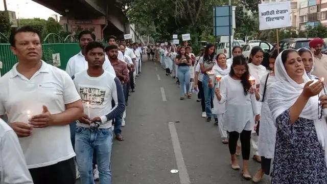 ਕੈਥੋਲਿਕ ਚਰਚ ( ਬਿਸ਼ਪ ਹਾਊਸ) ਵਲੋਂ ਵੀ ਇੱਕ ਕੈਂਡਲ ਮਾਰਚ ਕੱਢਿਆ ਗਿਆ