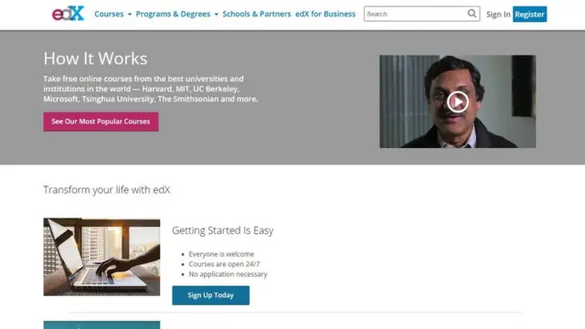 Página web de edX