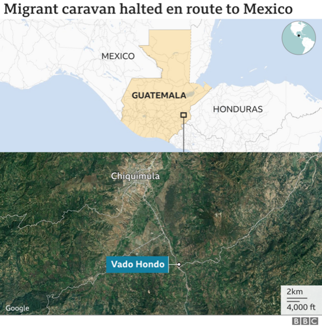 Map of where the migrants and security forces clashed