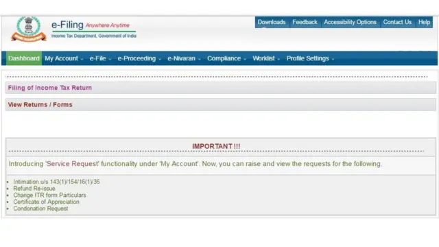 Filing of income tax return