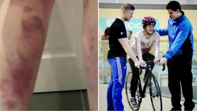 Синяки и Пола на велосипеде