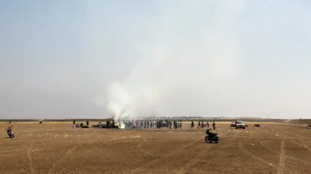 Обломки вертолета