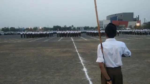 আরএসএস সভ্যদের সমাবেশ।