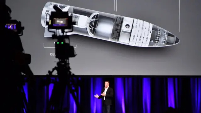 Маск на презентации