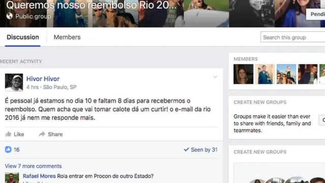 Mensagens trocadascasa de apostas flamengogrupo no Facebook