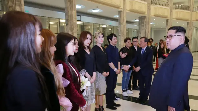 김정은 위원장과 남측예술단