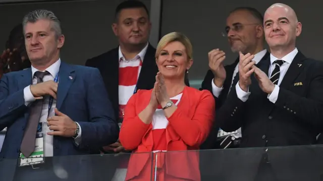 Davor Suker com a presidente Kolinda Grabar-Kitarovic