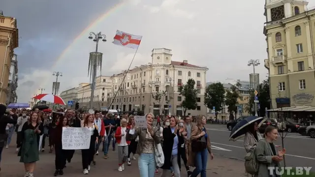 Демонстрация в центре Минска