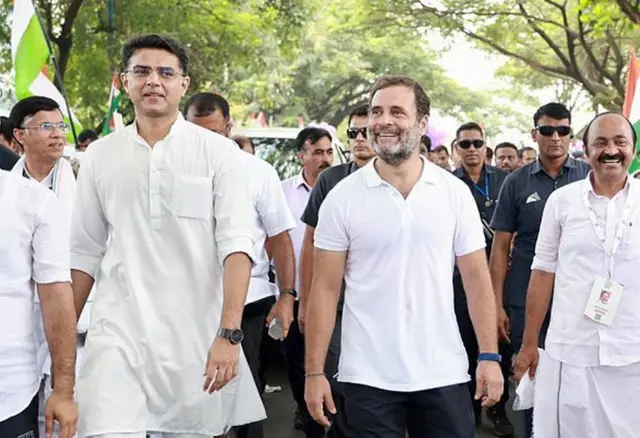 राहुल गांधी के साथ भारत यात्रा में सचिन पायलट