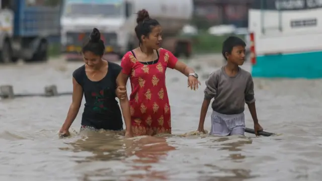 કાઠમાંડુની આસપાસના વિસ્તારમાં પૂર