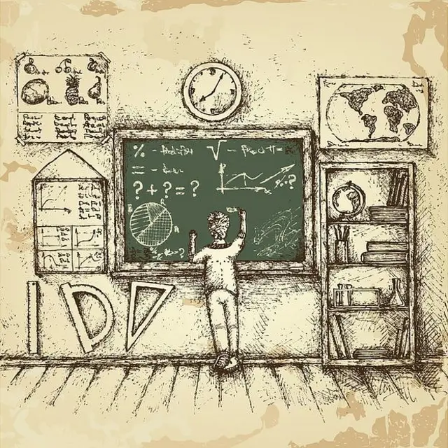 Ilustración de un salón de clase