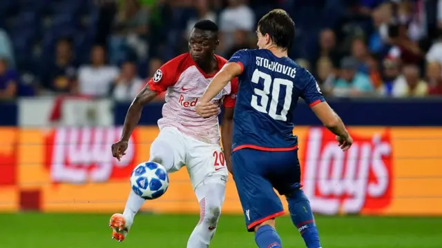 Филип Стојковић на мечу против Салцбурга