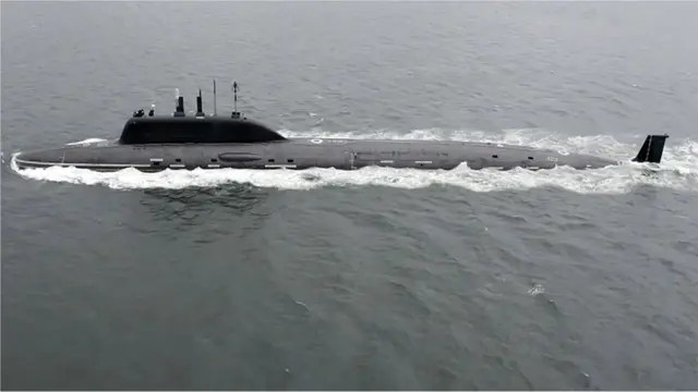 2月19日，一艘俄羅斯核潛艇在黑海航行。(Credit: Russian Defence Ministry/TASS/Getty Images)