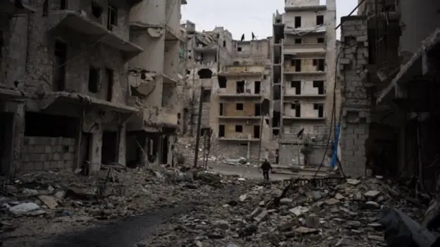 ویرانی های جنگ در شرق حلب