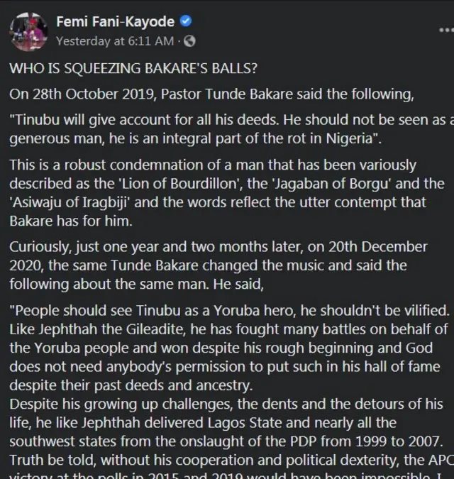 Fani Kayode ati bakare