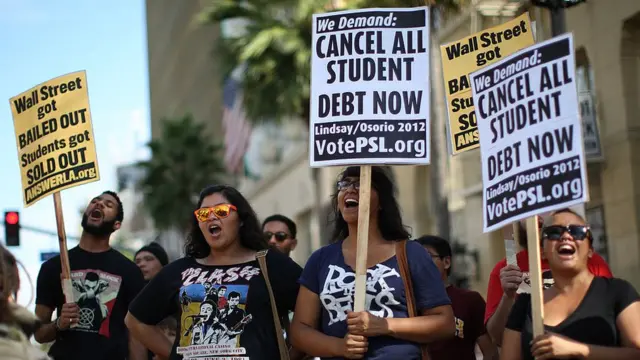 Protesto contra a dívida dos estudantes americanos