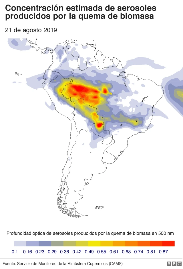 Mapa concentración aerosoles