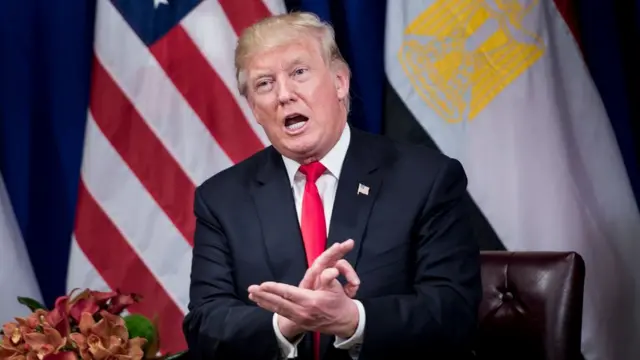 도널드 트럼프 미국 대통령이 지난 9월 열린 제72차 유엔총회에서 발언하고 있다.