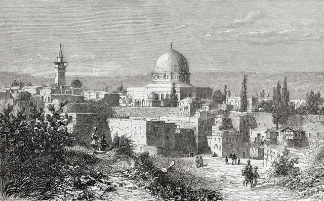 উনিশ শতকে আল-আকসা মসজিদ এবং আশে-পাশের এলাকা দেখতে যেমন ছিল।