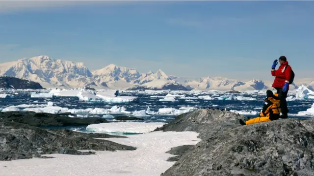 Turistas en la Antártida.