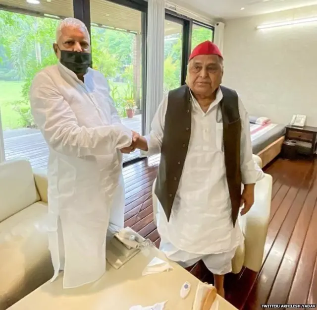 लालू यादव संग मुलायम सिंह यादव