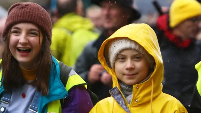 ব্রিস্টলে মার্চের সময় গ্রেটা