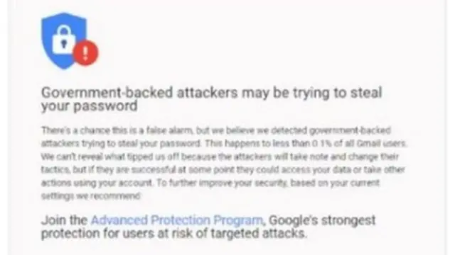 گوگل کی وارننگ