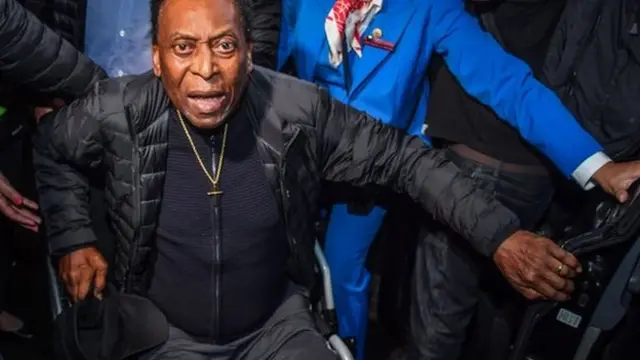 A wheelchair-bound Pele last year