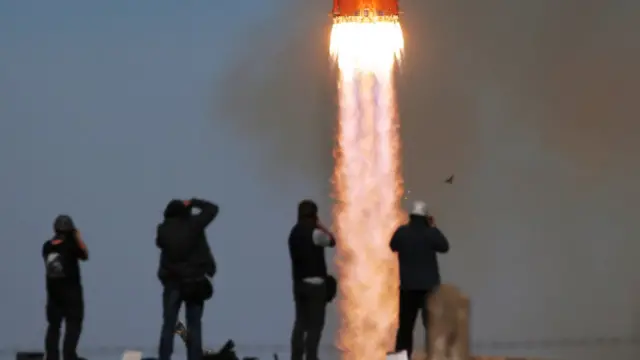 Запуск ракеты "Союз"