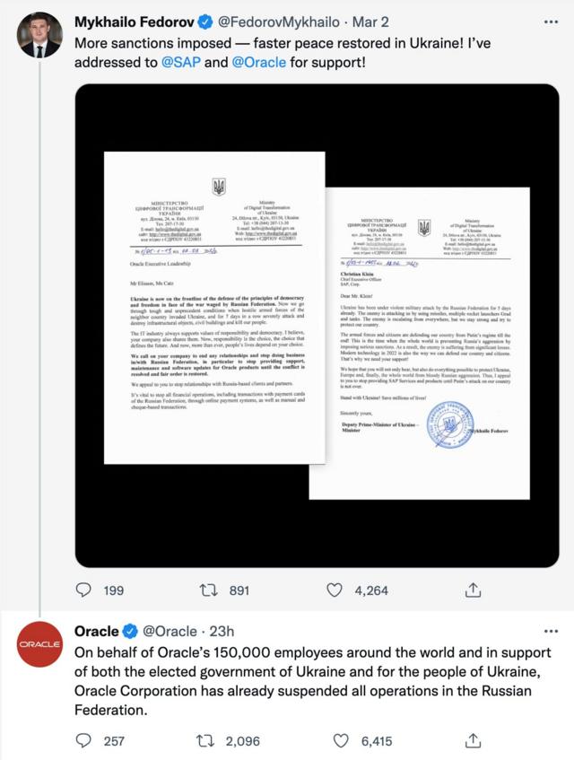 Tuítesfutebol da sorte comFedorov e da Oracle