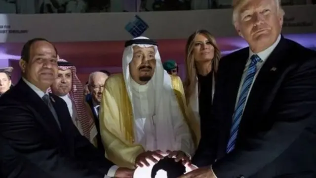 सउदी शाह के साथ अमरीकी राष्ट्रपति