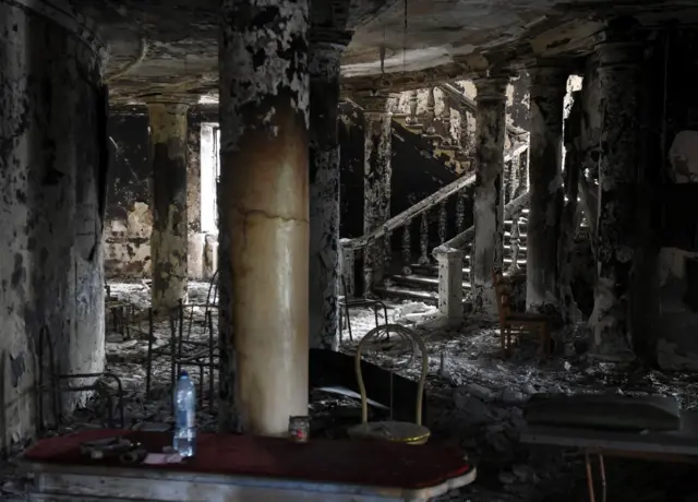 Inside the Mariupol theatre