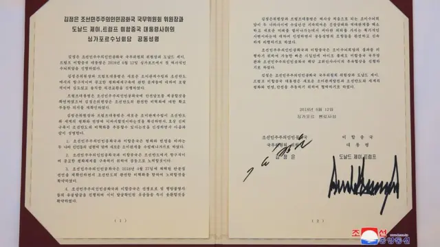 Kore medyasında Singapur zirvesinden çıkan ortak metin paylaşıldı.