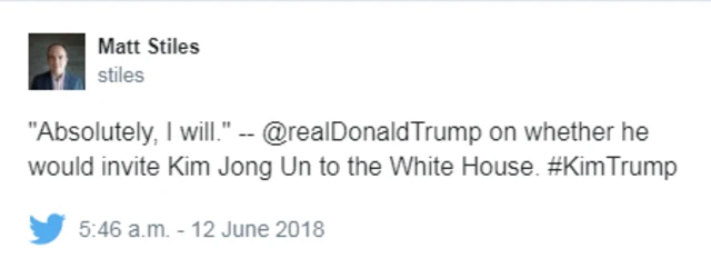 'கிம்மை வெள்ளை மாளிகைக்கு அழைப்பேன்'