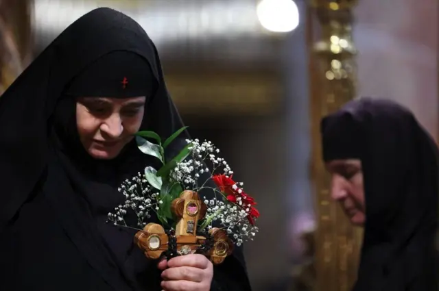 راهبات في مدينة القدس يوم الجمعة العظيمة