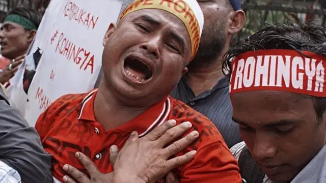 रोहिंग्या के समर्थन में प्रदर्शन