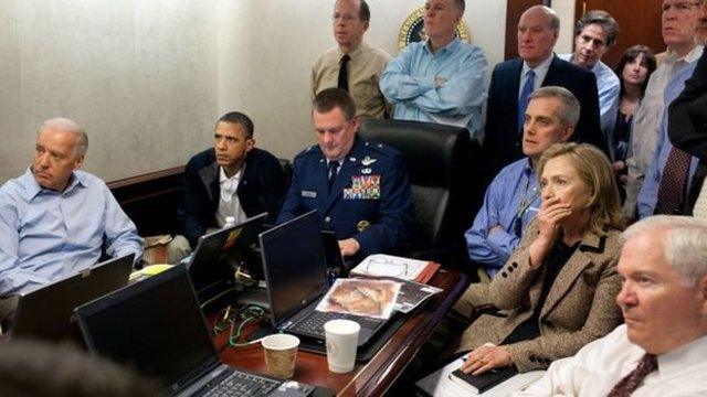 奥巴马总统就是在白宫战情室观看美军猎杀本·拉登的行动过程的。