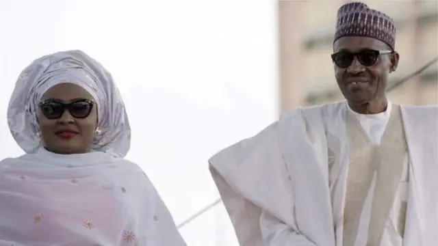 Rais wa Nigeria Muhammadu Buhari na mkewe