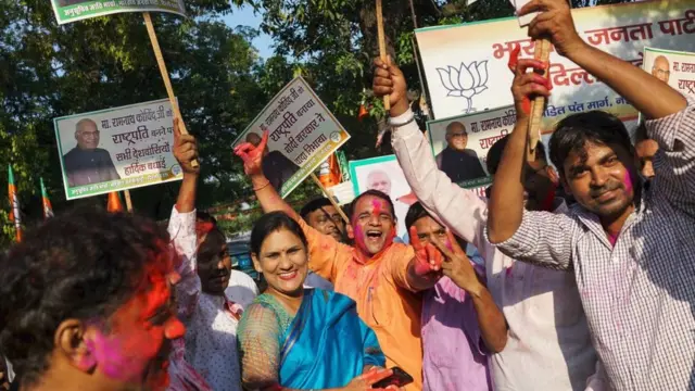 कोविंद के शपथग्रहण से पहले का नज़ारा